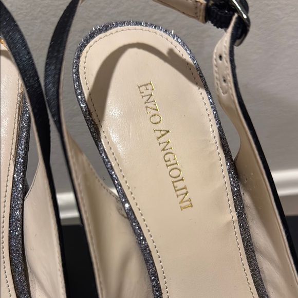 Enzo Angiolini Black and Silver Platform Heels EUC - Picture 2 of 8